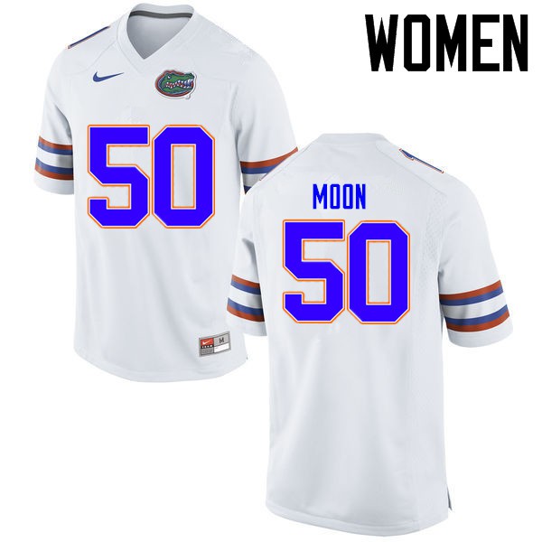 Florida Gators Women #50 Jeremiah Moon College Football Jerseys White